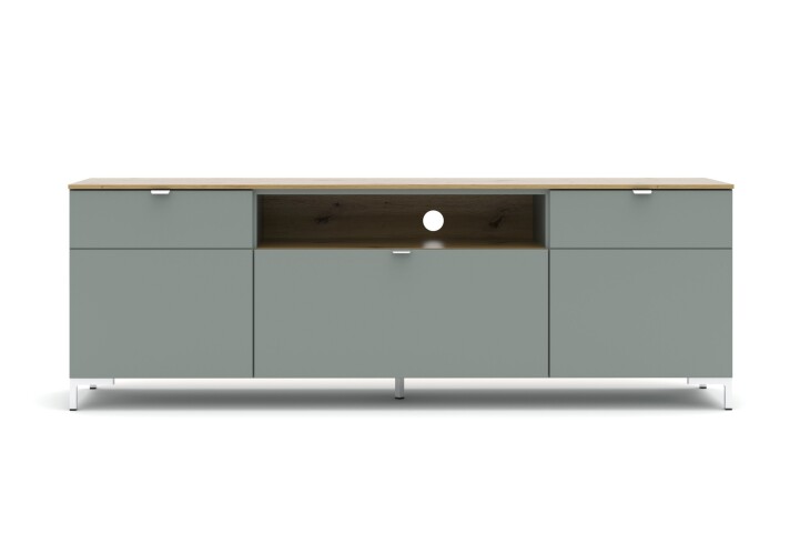 Lowboard >Bari< (inkl. Füße) in Schilf supermatt - 180x64x41cm (BxHxT)