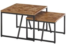 Couchtisch >Lola< 2er Set aus Teakholz&Metall...