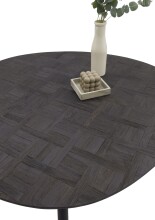 Esstisch >Joe< in Teak, schwarz, Teak, Metall - 111x78x108cm (BxHxT)