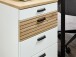 Rollcontainer >Glenn< in Weiß / Artisan Dekor, MDF - 45x66x55cm (BxHxT)