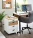 Rollcontainer >Glenn< in Weiß / Artisan Dekor, MDF - 45x66x55cm (BxHxT)