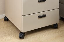 Rollcontainer >Glenn< in Basalt / Artisan Eiche Dekor, MDF - 45x66x55cm (BxHxT)