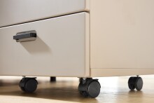Rollcontainer >Glenn< in Basalt / Artisan Eiche Dekor, MDF - 45x66x55cm (BxHxT)