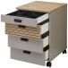 Rollcontainer >Glenn< in Basalt / Artisan Eiche Dekor, MDF - 45x66x55cm (BxHxT)