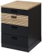 Rollcontainer >Glenn< in Schwarz / Artisan Eiche Dekor, MDF - 45x66x55cm (BxHxT)