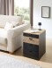Rollcontainer >Glenn< in Schwarz / Artisan Eiche Dekor, MDF - 45x66x55cm (BxHxT)