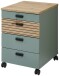 Rollcontainer >Glenn< in Schilfgrün / Artisan Eiche Dekor - 45x66x55 (BxHxT)