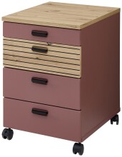 Rollcontainer >Glenn< in Rusty Red / Artisan Eiche...