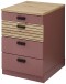 Rollcontainer >Glenn< in Rusty Red / Artisan Eiche Dekor, MDF - 45x66x55 (BxHxT)