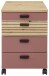 Rollcontainer >Glenn< in Rusty Red / Artisan Eiche Dekor, MDF - 45x66x55 (BxHxT)