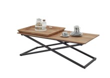 Couchtisch >Allround< in Akazie, Akazie massiv, Metall - 122x46x61cm (BxHxT)