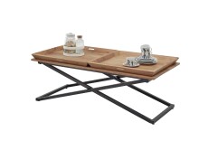 Couchtisch >Allround< in Akazie, Akazie massiv, Metall - 122x46x61cm (BxHxT)