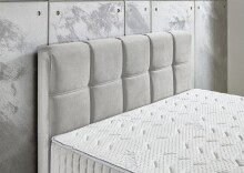 Boxspringbett >TraumZeit< inkl. wendbare 7 Zonen TTFK Matratze & Topper - 140x200 cm hellgrau
