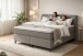 Boxspringbett >PlushEvo< in Anthrazit - 190x108x216 (BxHxT)