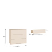 Kommode >ALICE SPRINGS< in Sandfarbig - 94,8x83,1x41,5cm (BxHxT)