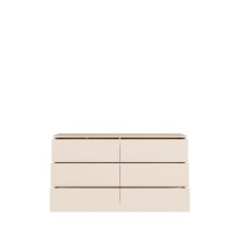 Schubkastenkommode >ALICE SPRINGS< in sandfarbig - 154,5x83,1x41,5cm (BxHxT)