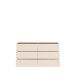 Schubkastenkommode >ALICE SPRINGS< in sandfarbig - 154,5x83,1x41,5cm (BxHxT)