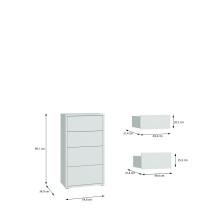 Schubkastenkommode >ALICE SPRINGS< in Secret grey - 54,8x99,1x34,9cm (BxHxT)
