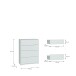 Schubkastenkommode >ALICE SPRINGS< in Secret grey - 74,5x99,1x34,9cm (BxHxT)