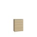 Schubkastenkommode >ALICE SPRINGS< in Buttergelb - 74,5x99,1x34,9cm (BxHxT)