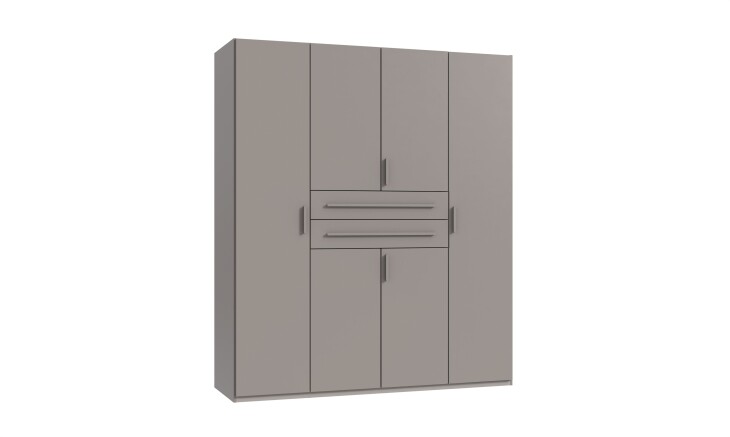 Drehtürenschrank >DIGIT< in SAHARAGRAU - 180x208x58cm (BxHxT)