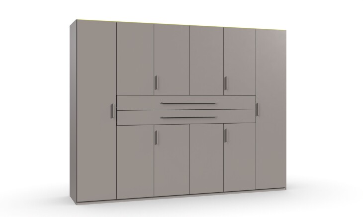 Drehtürenschrank >DIGIT< in SAHARAGRAU - 270x208x58cm (BxHxT)