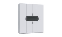 Drehtürenschrank >DIGIT< in WEISS + SCHWARZ -...