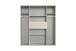 Drehtürenschrank >DIGIT< in WEISS + SCHWARZ - 180x208x58cm (BxHxT)