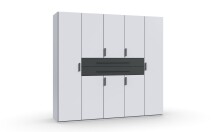 Drehtürenschrank >DIGIT< in WEISS + SCHWARZ -...