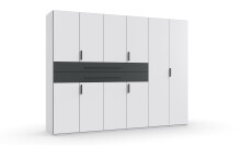 Drehtürenschrank >DIGIT< in WEISS + SCHWARZ -...
