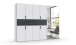 Drehtürenschrank >DIGIT< in WEISS / SCHWARZ / SPIEGEL - 270x208x58cm (BxHxT)