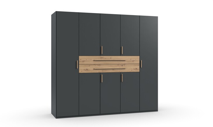 Drehtürenschrank >DIGIT< in GRAFIT - ARTISAN EICHE DEKOR - 225x208x58cm (BxHxT)