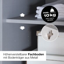 Drehtürenschrank >DIGIT< in GRAFIT - ARTISAN EICHE DEKOR - 225x208x58cm (BxHxT)