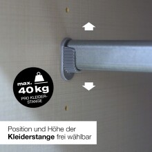 Drehtürenschrank >DIGIT< in GRAFIT - ARTISAN EICHE DEKOR - 225x208x58cm (BxHxT)