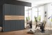 Drehtürenschrank >DIGIT< GRAFIT / ARTISAN EICHE DEKOR / SPIEGEL - 270x208x58 (BxHxT)