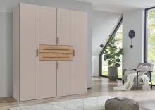 Drehtürenschrank >DIGIT< in KASCHMIR / ARTISAN EICHE DEKOR - 180x208x58 (BxHxT)