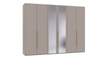 Drehtürenschrank >LONDON< in SAHARAGRAU +...