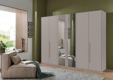 Drehtürenschrank >LONDON< in SAHARAGRAU +...