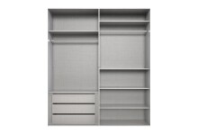Drehtürenschrank >LONDON< SAHARAGRAU + ARTISAN EICHE DEKOR - 180x208x58cm (BxHxT)