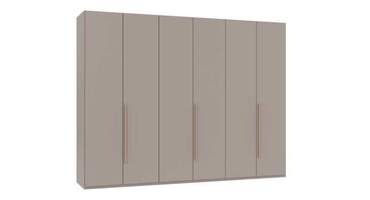 Drehtürenschrank >LONDON< SAHARAGRAU + ARTISAN EICHE DEKOR - 270x208x58cm (BxHxT)