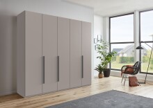 Drehtürenschrank >LONDON< in SAHARAGRAU +...