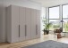 Drehtürenschrank >LONDON< in SAHARAGRAU + SCHWARZ - 225x208x58cm (BxHxT)