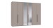 Drehtürenschrank >LONDON< in SAHARAGRAU / SPIEGEL / SCHWARZ - 270x208x58 (BxHxT)