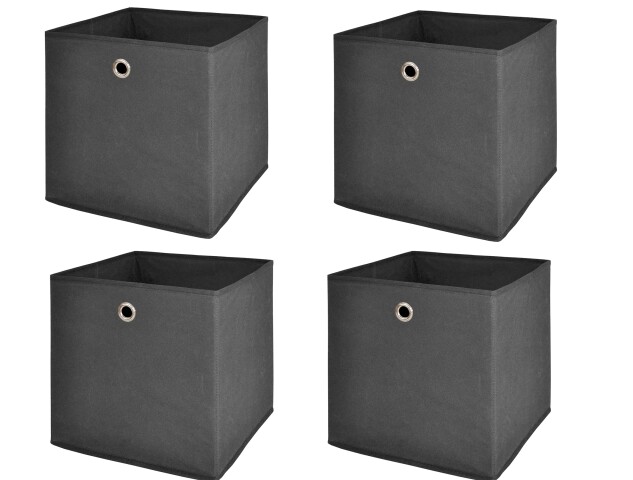 Faltbox >One< (4er-Set) in anthrazit, Polypropylen - 32x32x32cm (BxHxT)