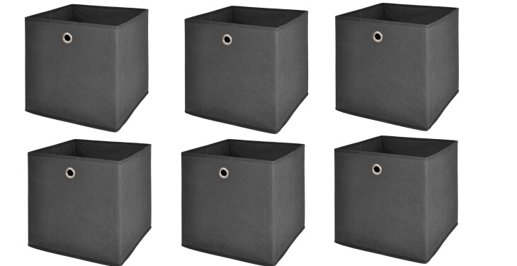 Faltbox >One< (6er-Set) in anthrazit, Polypropylen - 32x32x32cm (BxHxT)