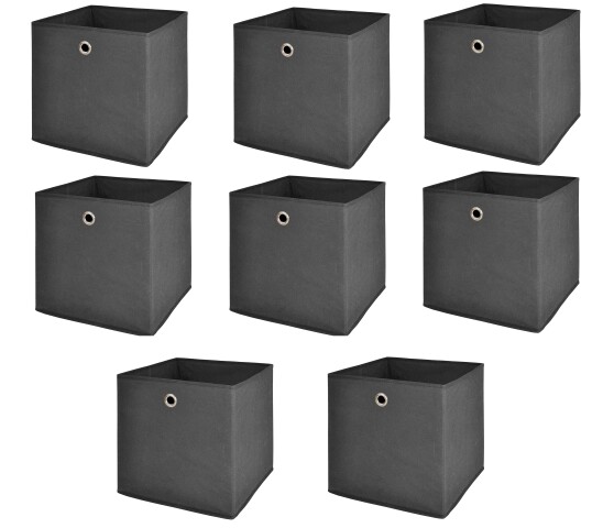 Faltbox >One< (8er-Set) in anthrazit, Polypropylen - 32x32x32cm (BxHxT)