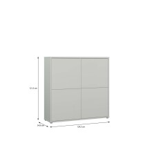 Highboard >ALICE SPRINGS< in Secret grey - 124,5x121,5x34,9cm (BxHxT)
