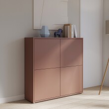 Highboard >ALICE SPRINGS< in Farbe Terrakotta - 124,5x121,5x34,9cm (BxHxT)