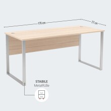 Schreibtisch >Santorin< in Riva Eiche Dekor, Melamin - 170x77x73cm (BxHxT)