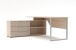 Regal-Schreibtisch >Santorin< in Riva Eiche Dekor, Melamin - 180x77x160 (BxHxT)
